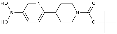 (6-(1-(叔丁氧基羰基)哌啶-4-基)吡啶-3-基)硼酸 结构式