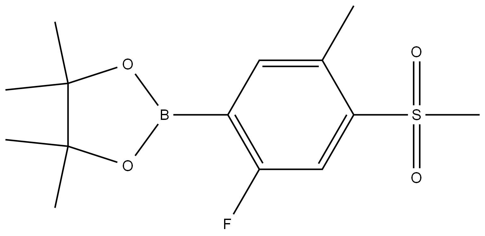 1,3,2-二噁硼烷,2-[2-氟-5-甲基-4-(甲基磺酰基)苯基]-4,4,5,5-四甲基- 结构式