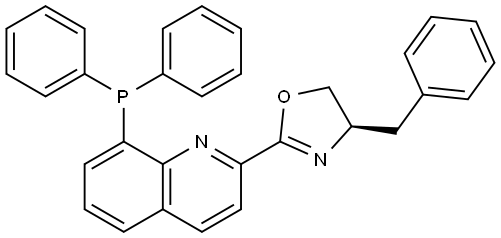 (R)-4-苄基-2-(8-(二苯基膦基)喹啉-2-基)-4,5-二氢恶唑 结构式