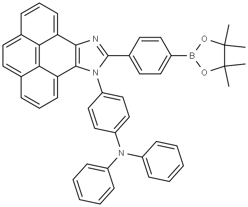 N,N-diphenyl-4-(10-(4-(4,4,5,5-tetramethyl-1,3,2-dioxaborolan-2-yl)phenyl)-9H-pyreno[4,5-d]imidazol-9-yl)aniline 结构式