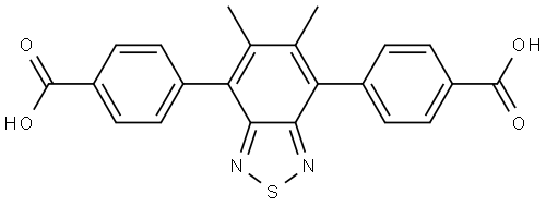 4,4'-(5,6-二甲基苯并[C][1,2,5]噻二唑-4,7-二基)二苯甲酸 结构式