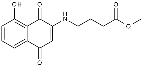 Butanoic acid, 4-[(1,4-dihydro-8-hydroxy-1,4-dioxo-2-naphthalenyl)amino]-, methyl ester 结构式