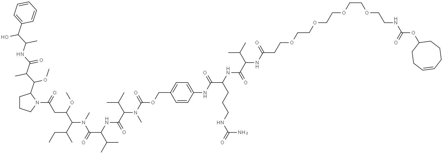 TCO-PEG4-VC-PAB-MMAE 结构式