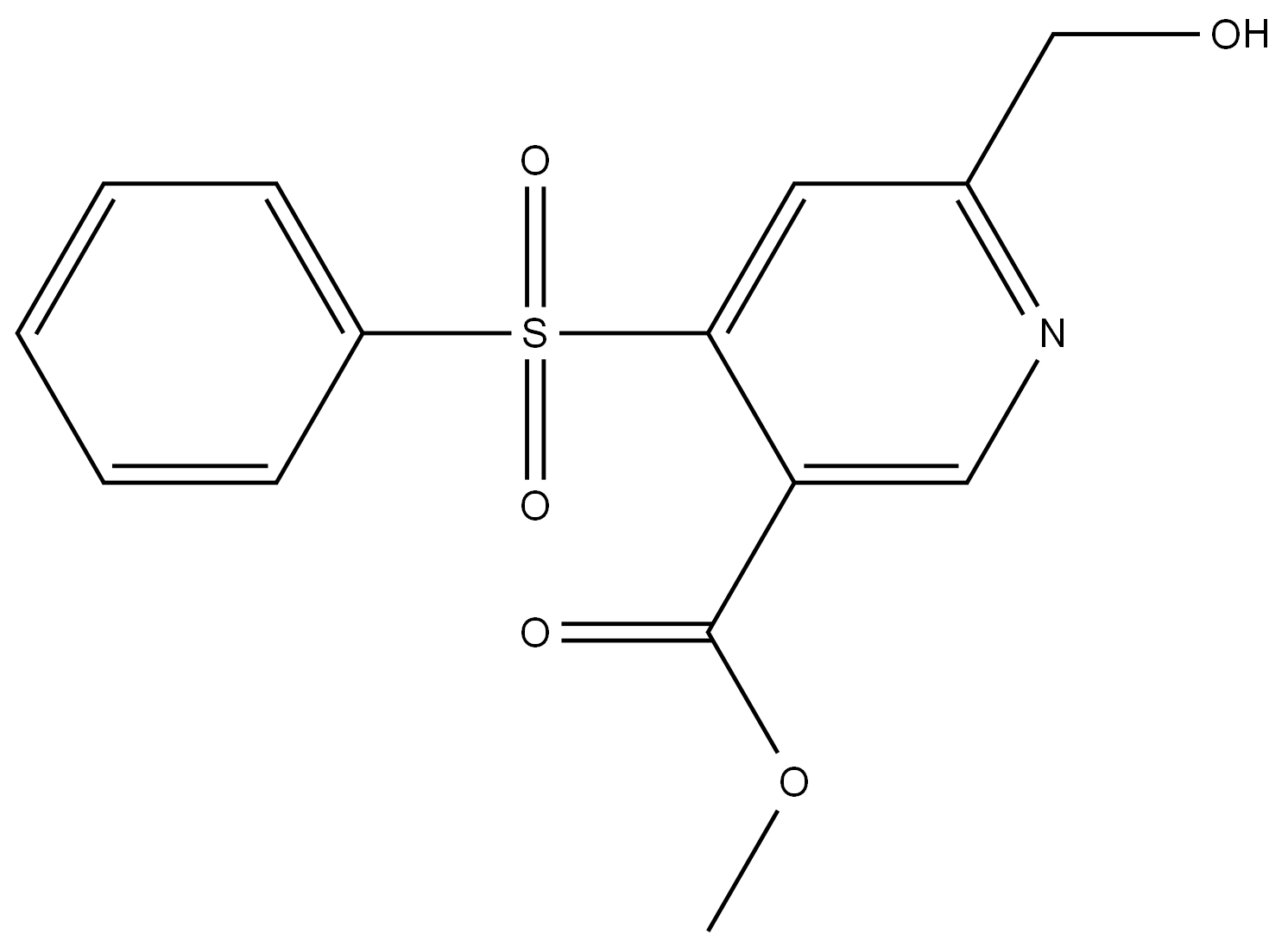 methyl 6-(hydroxymethyl)-4-(phenylsulfonyl)nicotinate 结构式