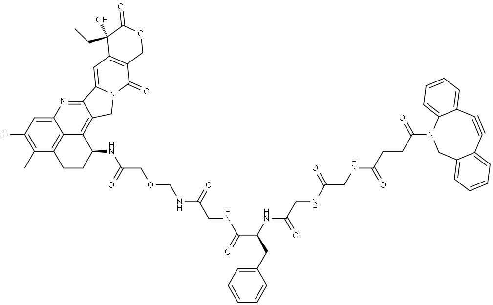 化合物 DIBAC-GGFG-NH2CH2-DXD 结构式