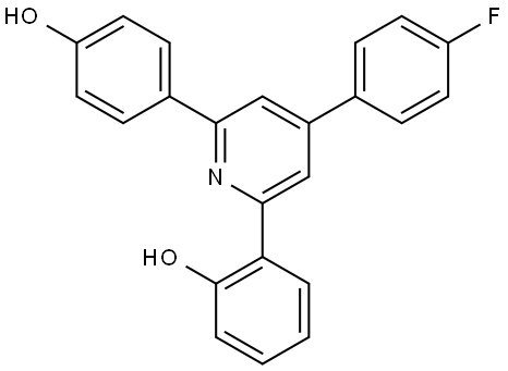 2-(2-Hydroxyphenyl)-4-(4-fluorophenyl)-6-(4-hydroxyphenyl)pyridineê 结构式