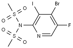 N-(4-bromo-5-fluoro-3-iodopyridin-2-yl)-N-methanesulfonylmethanesulfonamide 结构式