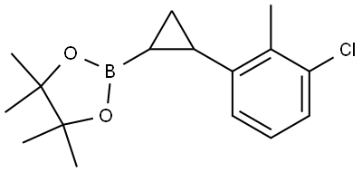 2-(2-(3-氯-2-甲基苯基)环丙基)-4,4,5,5-四甲基-1,3,2-二氧杂硼烷 结构式