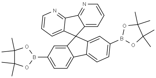 2',7'-BIS(4,4,5,5-TETRAMETHYL-1,3,2-DIOXABOROLAN-2-YL)SPIRO[CYCLOPENTA[2,1-B:3,4-B']DIPYRIDINE-5,9'-FLUORENE] 结构式