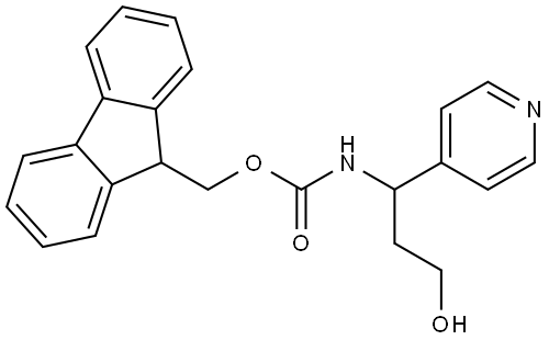 (9H-fluoren-9-yl)methyl (3-hydroxy-1-(pyridin-4-yl)propyl)carbamate 结构式