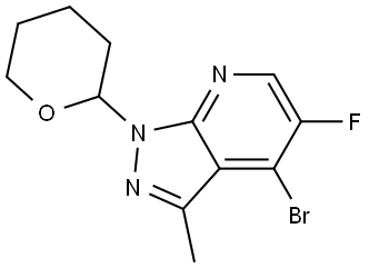 4-溴-5-氟-3-甲基-1-(四氢2H-吡喃-2-基)-1H-吡唑并[3,4-B]吡啶 结构式