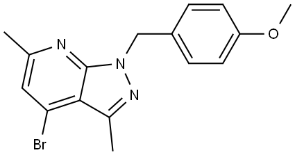 4-溴-1-(4-甲氧基苄基)-3,6-二甲基-1H-吡唑并[3,4-B]吡啶 结构式