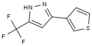 5-(thiophen-3-yl)-3-(trifluoromethyl)-1H-pyrazole 结构式