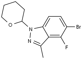 5-溴-4-氟-3-甲基-1-(四氢-2H-吡喃-2-基)-1H-吲唑 结构式