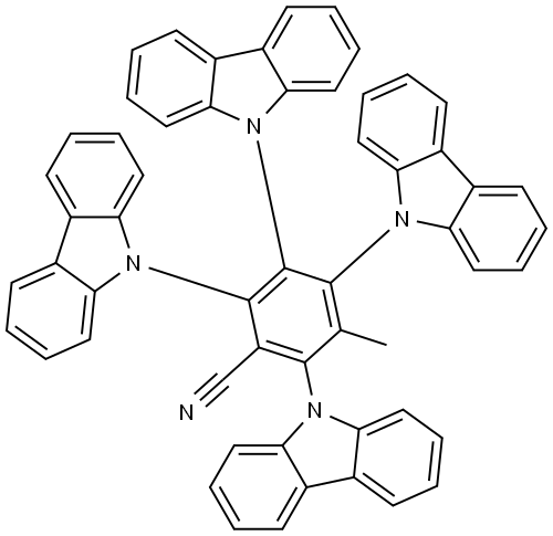 2,3,4,6-tetra(9H-carbazol-9-yl)-5-methylbenzonitrile 结构式