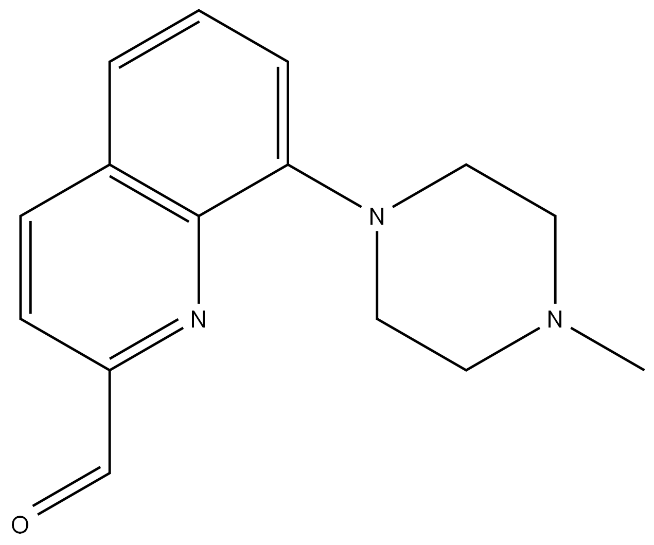 8-(4-methylpiperazin-1-yl)quinoline-2-carbaldehyde 结构式