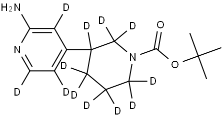 tert-butyl 3-(2-aminopyridin-4-yl-3,5,6-d3)piperidine-1-carboxylate-2,2,3,4,4,5,5,6,6-d9 结构式