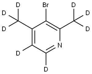 3-bromo-2,4-bis(methyl-d3)pyridine-5,6-d2 结构式