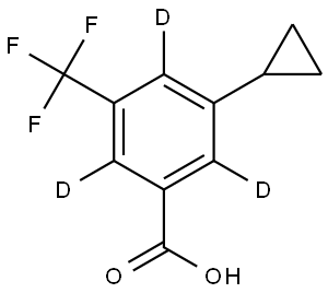 3-cyclopropyl-5-(trifluoromethyl)benzoic-2,4,6-d3 acid 结构式