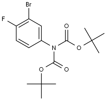 3-溴-4-氟-(N,N-二叔丁氧羰基胺基)苯 结构式