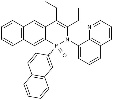 (S)-3,4-diethyl-1-(naphthalen-2-
yl)-2-(quinolin-8-yl)-2H- naphtho[2,3- c][1,2]azaphosphinine 1-oxide 结构式