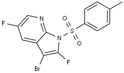 3-bromo-2,5-difluoro-1-tosyl-1H-pyrrolo[2,3-b]pyridine 结构式