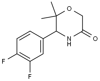 (R)-5-(3,4-difluorophenyl)-6,6-dimethylmorpholin-3-one 结构式