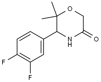 5-(3,4-Difluorophenyl)-6,6-dimethyl-3-morpholinone 结构式