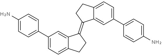 (E)-4,4'-(2,2',3,3'-tetrahydro-[1,1'-biindenylidene]-6,6'-diyl)dianiline 结构式