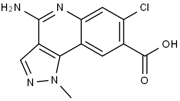 4-氨基-7-氯-1-甲基-1H-吡唑并[4,3-C]喹啉-8-羧酸 结构式