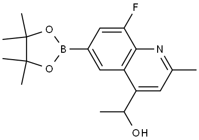 4-喹啉甲基乙醇,8-氟-Α,2-二甲基-6-(4,4,5,5-四甲基-1,3,2-二氧杂硼烷-2-基)- 结构式