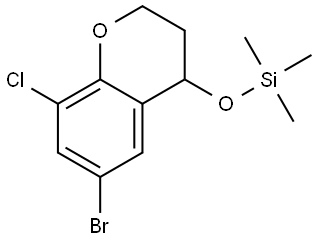 6-Bromo-8-chloro-3,4-dihydro-4-[(trimethylsilyl)oxy]-2H-1-benzopyran 结构式