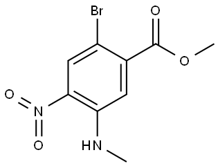 2-溴-5-(甲氨基)-4-硝基苯甲酸甲酯 结构式