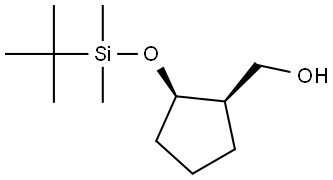 ((1R,2R)-2-((叔丁基二甲基甲硅烷基)氧基)环戊基)甲醇 结构式