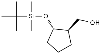 ((1R,2S)-2-((叔丁基二甲基甲硅烷基)氧基)环戊基)甲醇 结构式