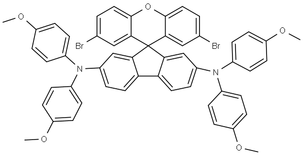 Spiro[9H-fluorene-9,9′-[9H]xanthene]-2,7-diamine, 2′,7′-dibromo-N2,N2,N7,N7-tetrakis(4-methoxyphenyl)- (ACI) 结构式