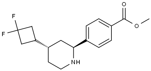 Benzoic acid, 4-[(2R,4R)-4-(3,3-difluorocyclobutyl)-2-piperidinyl]-, methyl ester, rel- 结构式