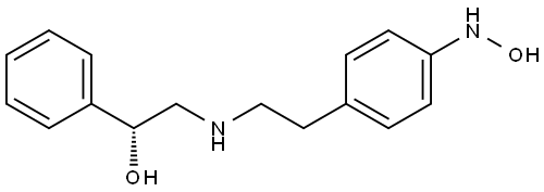 (R)-2-((4-(羟基氨基)苯基乙基)氨基)-1-苯甚乙醇 结构式