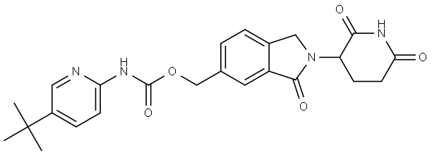 (2-(2,6-dioxopiperidin-3-yl)-3-oxoisoindolin-5-yl)methyl (5-(tert-butyl)pyridin-2-yl)carbamate 结构式