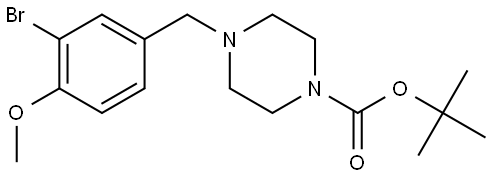 tert-butyl 4-(3-bromo-4-methoxybenzyl)piperazine-1-carboxylate 结构式