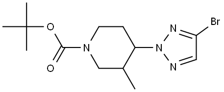 tert-butyl 4-(4-bromo-2H-1,2,3-triazol-2-yl)-3-methylpiperidine-1-carboxylate 结构式