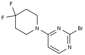 2-bromo-4-(4,4-difluoropiperidin-1-yl)pyrimidine 结构式