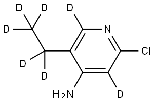 2-chloro-5-(ethyl-d5)pyridin-3,6-d2-4-amine 结构式