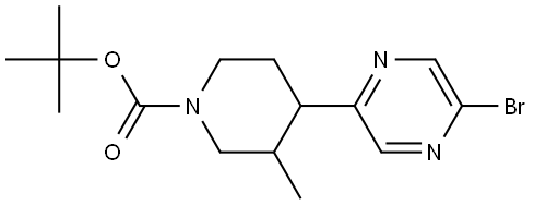 tert-butyl 4-(5-bromopyrazin-2-yl)-3-methylpiperidine-1-carboxylate 结构式