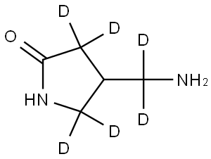 4-(aminomethyl-d2)pyrrolidin-2-one-3,3,5,5-d4 结构式