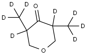 3,5-bis(methyl-d3)tetrahydro-4H-pyran-4-one-3,5-d2 结构式