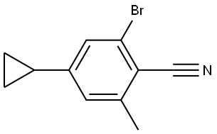 2-bromo-4-cyclopropyl-6-methylbenzonitrile 结构式