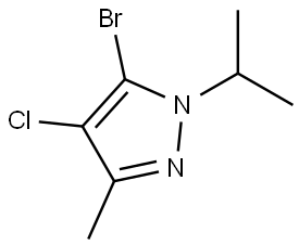 5-bromo-4-chloro-1-isopropyl-3-methyl-1H-pyrazole 结构式