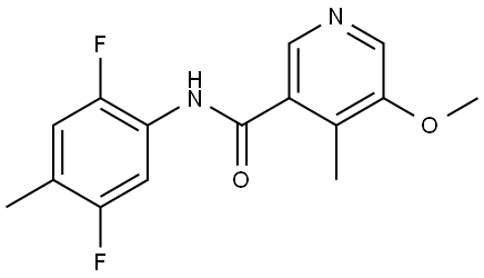 N-(2,5-Difluoro-4-methylphenyl)-5-methoxy-4-methyl-3-pyridinecarboxamide 结构式