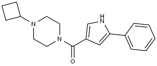 (4-环丁基哌嗪-1-基)(5-苯基-1H-吡咯-3-基)甲酮 结构式